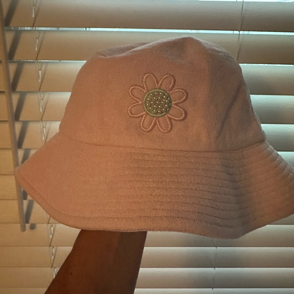 Stoney Clover Lane Pink Bucket Hat with Daisy Patch
